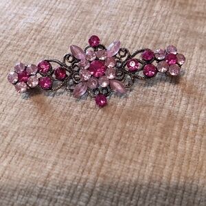 Vintage Pink Fuschia Rhinestone Brooch